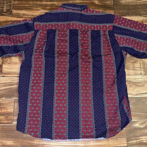 Jack Nicklaus Button Up Color Block Striped Shirt Men’s Size Large - Picture 10 of 11